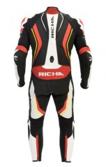 Moto kombinéza RICHA FRANCORCHAMPS jednodílná červená/fluo žlutá - nadměrná velikost