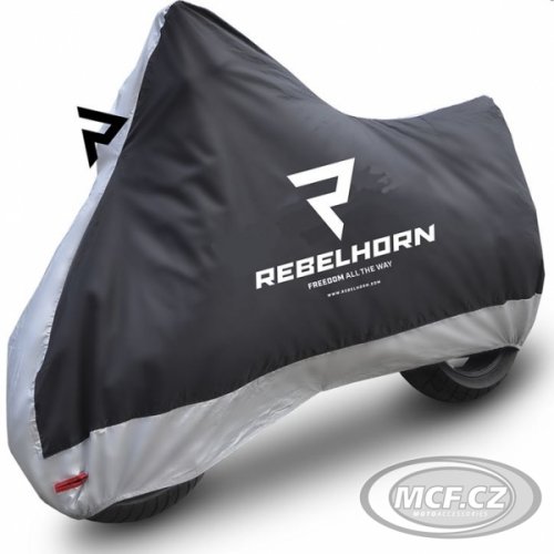 Plachta na motorku REBELHORN COVER II černo/stříbrná - velikost M