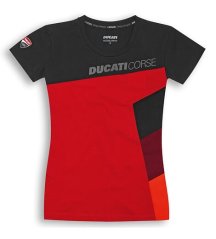 Dámské triko DUCATI CORSE SPORT černo/červené 98770538