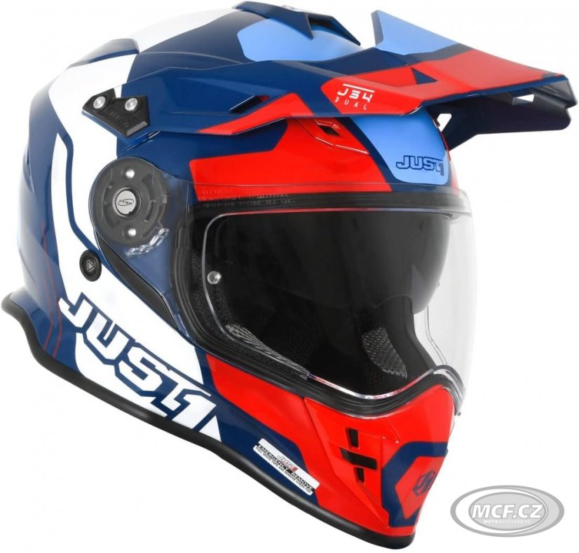 Moto přilba JUST1 J34 PRO TOUR červeno/modrá