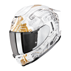 Moto přilba SCORPION EXO-1500 AIR APUS perleťově bílo/šedo/zlatá