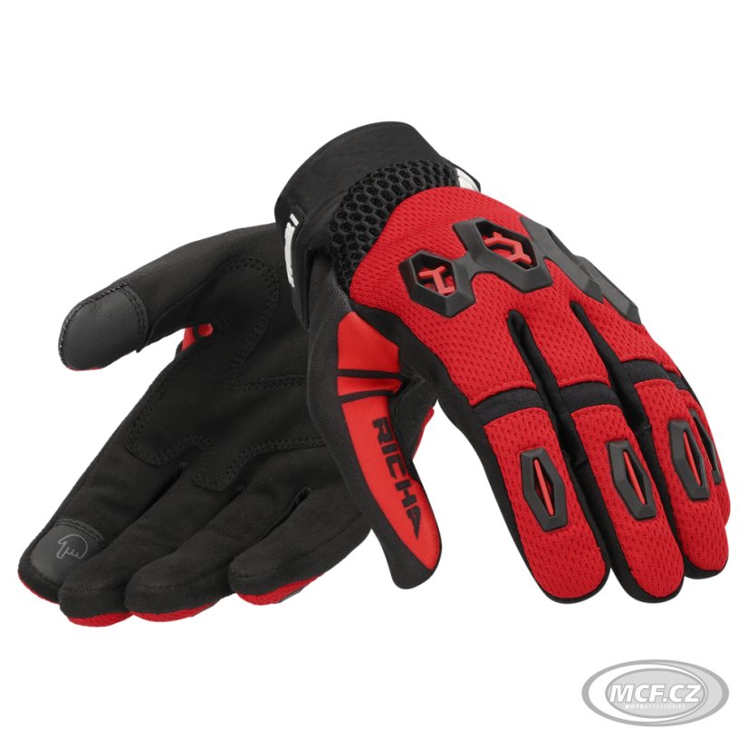 Moto rukavice RICHA R-MX černo/červené