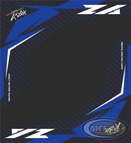 Motorcycle carpet 80x100cm Hurly YAMAHA YZ 2T black/blue