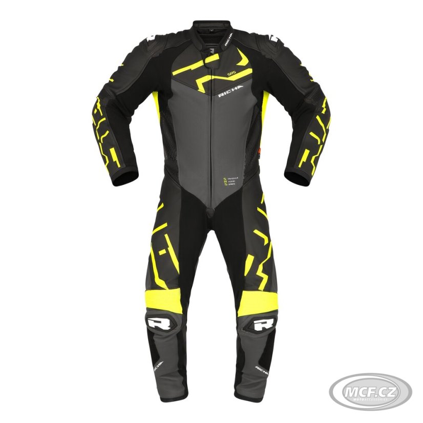 Moto kombinéza RICHA STRADALE GP jednodílná fluo žluto/šedá