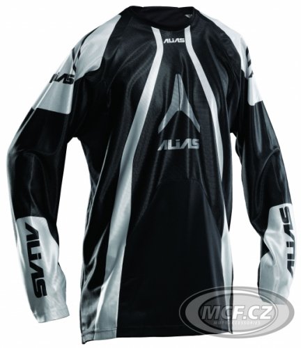Motokrosový dres ALIAS MX A1 černý/stříbrný
