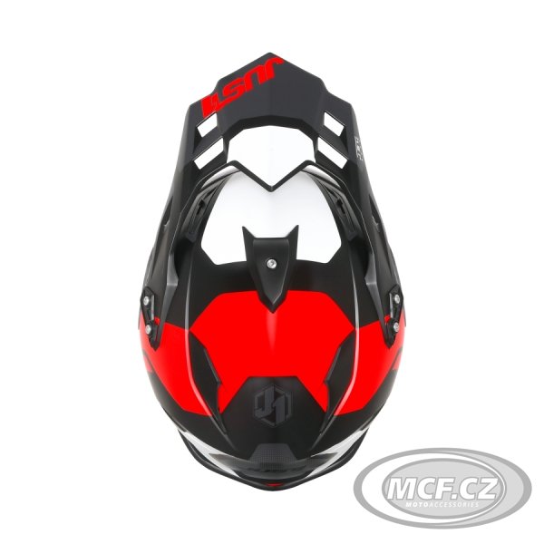 Moto přilba JUST1 J34 PRO TOUR matná neonově červeno/černá