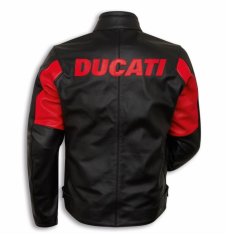 Kožená bunda DUCATI COMPANY C4 černo/červená 98107505