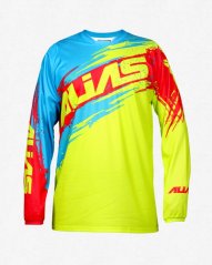 Motokrosový dres ALIAS MX A2 BRUSHED chartreuse/modrý 2166-288