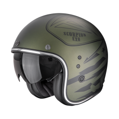 Motorcycle helmet SCORPION BELFAST EVO DAWG matte green