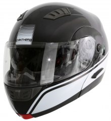 Moto přilba PANTHERA MS1 SHELBY černo/bílá