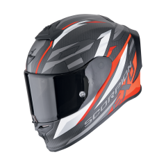 Moto přilba SCORPION EXO-R1 EVO CARBON AIR RUNNER matná černo/červená