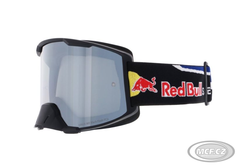 Motokrosové brýle RED BULL STRIVE 011 černé se stříbrným sklem