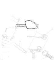Ducati Diavel pravé zrcátko 52340242AC - použité