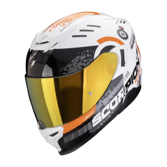 Moto přilba SCORPION EXO-520 EVO AIR TITAN bílo/oranžová
