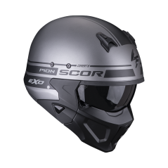 Moto přilba SCORPION COVERT-X TUSSLE matná stříbrno/černá
