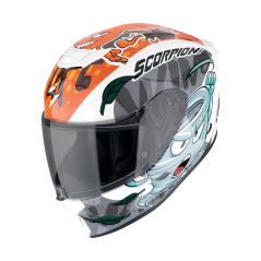 Kids motorcycle helmet SCORPION EXO-JNR AIR The4elements white/blue/orange