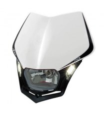 Maska na moto RTECH V-FACE LED černo/bílá