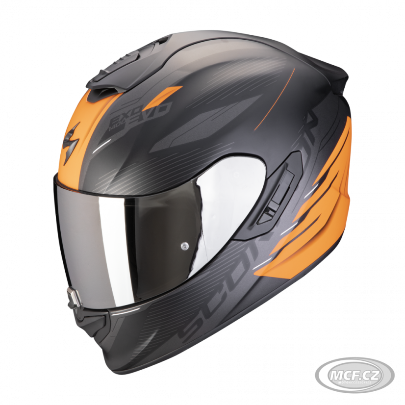 Moto přilba SCORPION EXO-1400 EVO II AIR LUMA matná černo/oranžová