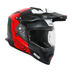 Moto přilba JUST1 J34 PRO TOUR matná neonově červeno/černá