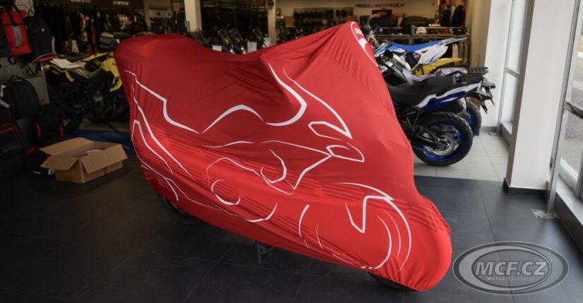 Plachta na motorku Hurly červená Ducati