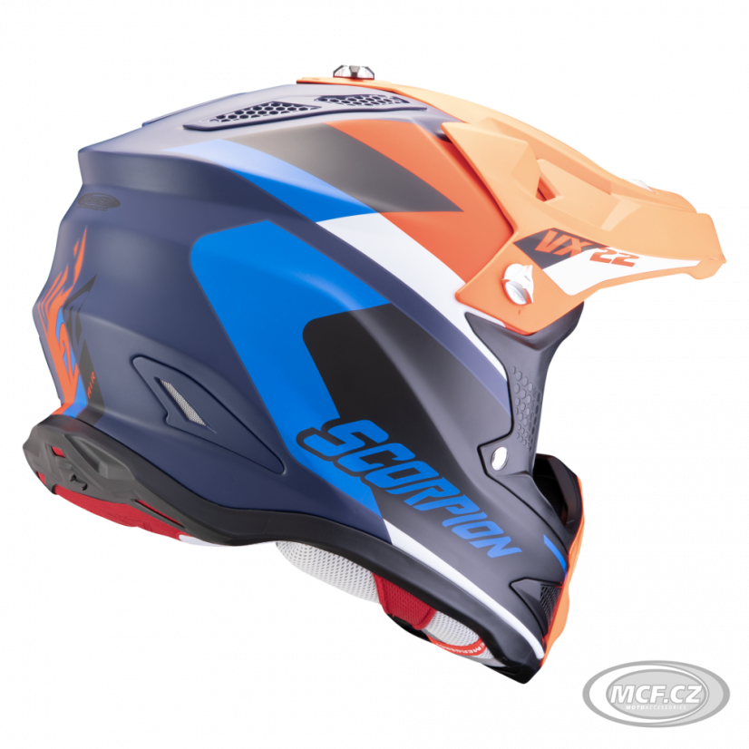 Moto přilba SCORPION VX-22 AIR BETA matná modro/oranžová