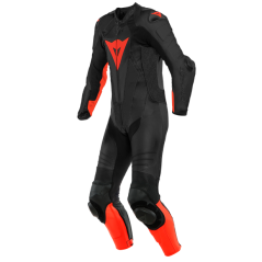 Moto kombinéza DAINESE LAGUNA SECA 5 černo/fluo červená perforovaná