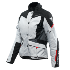 Dámská moto bunda DAINESE TEMPEST 3 D-DRY glacier šedo/černo/lava červená