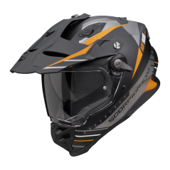 Moto přilba SCORPION ADF-9000 AIR FEAT matná černo/stříbrno/oranžová