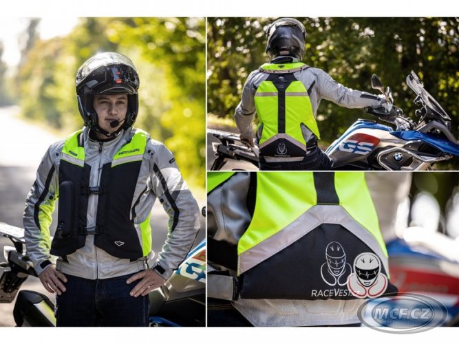 Airbagová motocyklová vesta HIT-AIR MLV 2 reflexní černo/žlutá