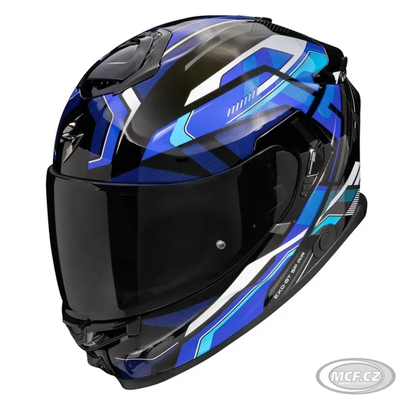 Moto přilba SCORPION EXO-GT SP AIR AUGUSTA černo/šedo/modrá