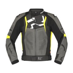 Motorcycle leather jacket RICHA STRADALE fluo yellow/grey