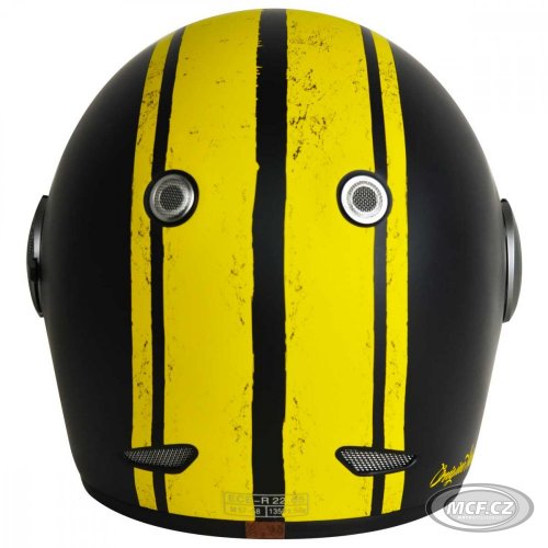 Retro helma na moto ORIGINE VEGA CUSTOM matná žluto/černá