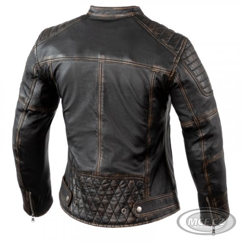 Dámská moto bunda REBELHORN HUNTER PRO vintage černá kožená