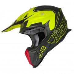 Moto helmet JUST1 J18 VERTIGO matt red/grey/fluo yellow