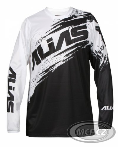 Motokrosový dres ALIAS MX A2 BRUSHED bílo/černý 2166-304