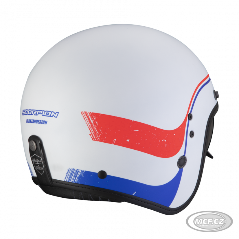 Moto přilba SCORPION BELFAST EVO SOUL matná bílo/modro/červená