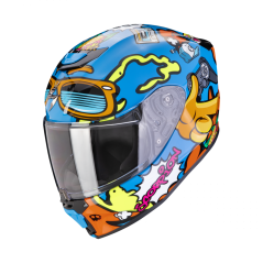 Kids motorcycle helmet SCORPION EXO-JNR AIR FUN blue/orange