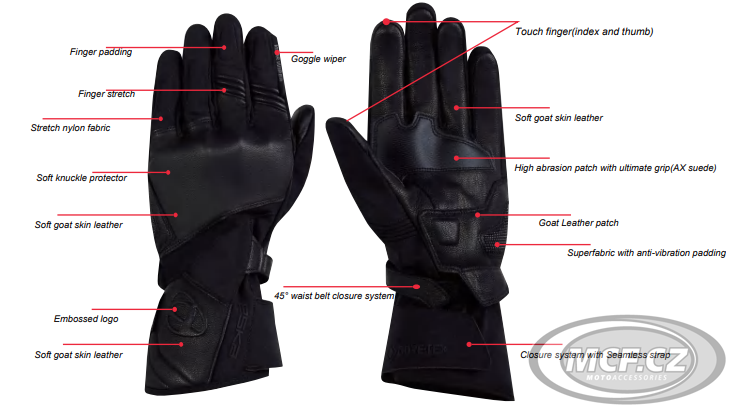 Motorcycle gloves ESKA SUMMER GRIP LONG GTX black 1319