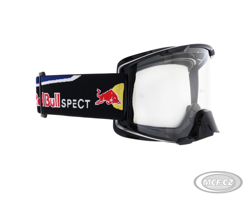 Motokrosové brýle RED BULL SPECT STRIVE S 012 černé s čirým sklem