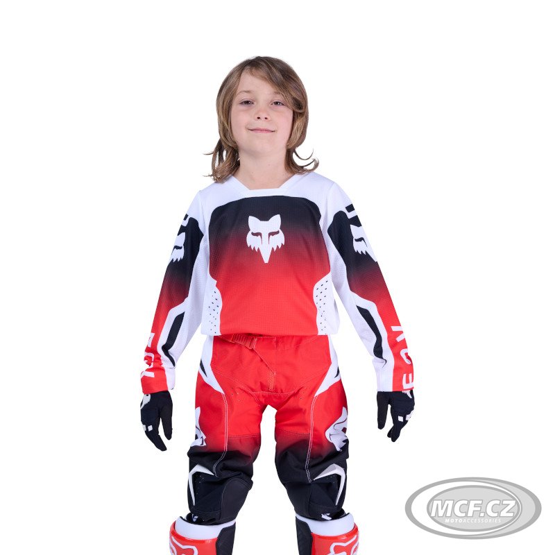 Dětský dres FOX 180 Jersey Youth Shield fluo červený 36328-110