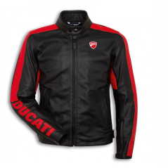 Perforovaná kožená bunda DUCATI COMPANY C4 černo/červená 98107515