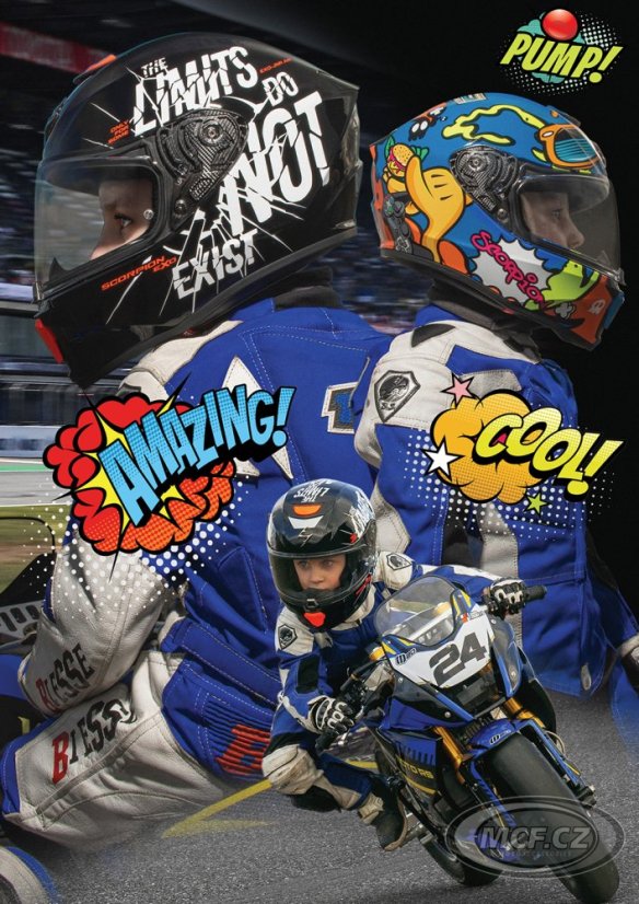 Dětská moto přilba SCORPION EXO-JNR AIR BOUM černo/bílá