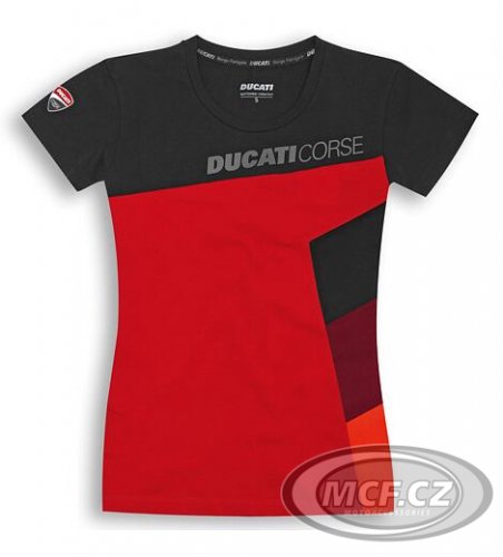 Dámské triko DUCATI CORSE SPORT černo/červené 98770538