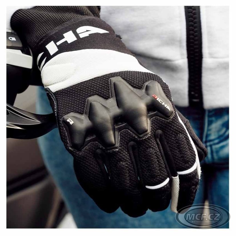 Moto rukavice RICHA JETSTREAM černo/bílé
