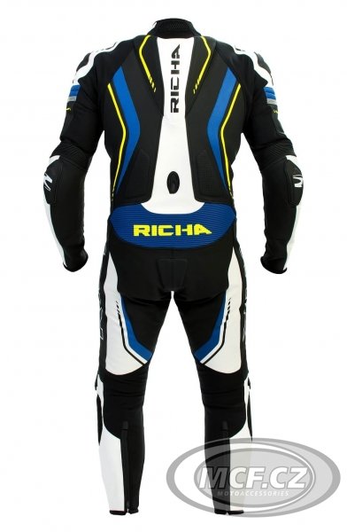 Moto kombinéza RICHA FRANCORCHAMPS jednodílná modrá/fluo žlutá