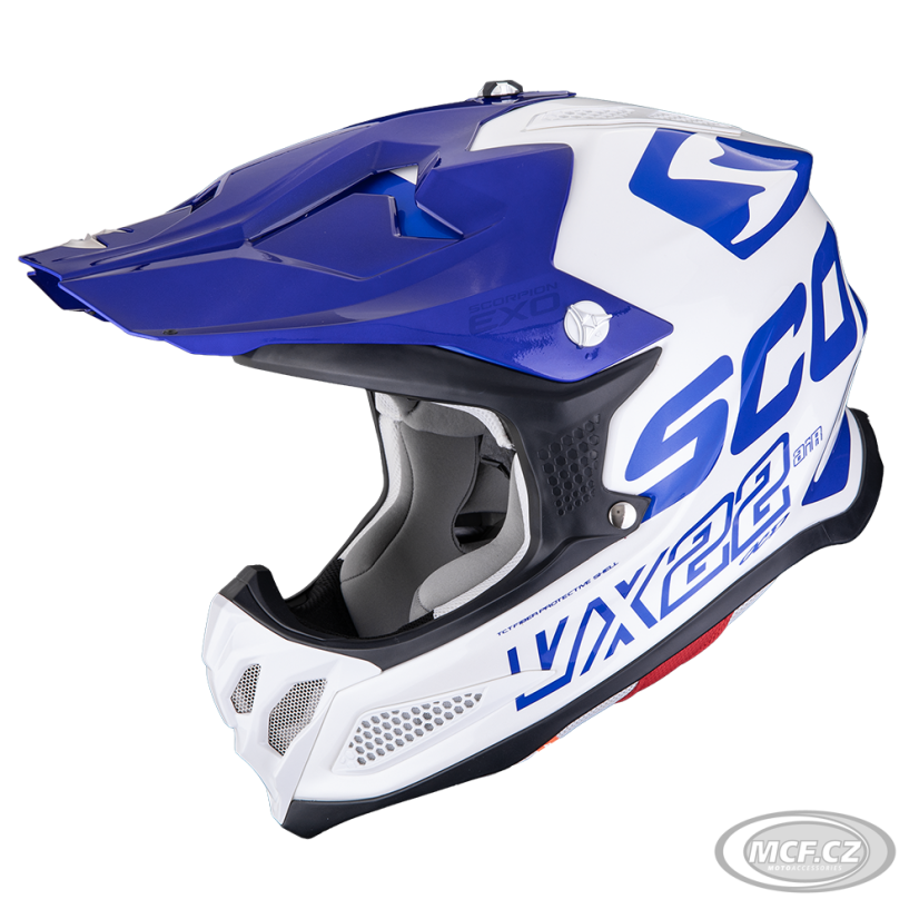 Moto přilba SCORPION VX-22 AIR UPDOWN bílo/modro/modrá