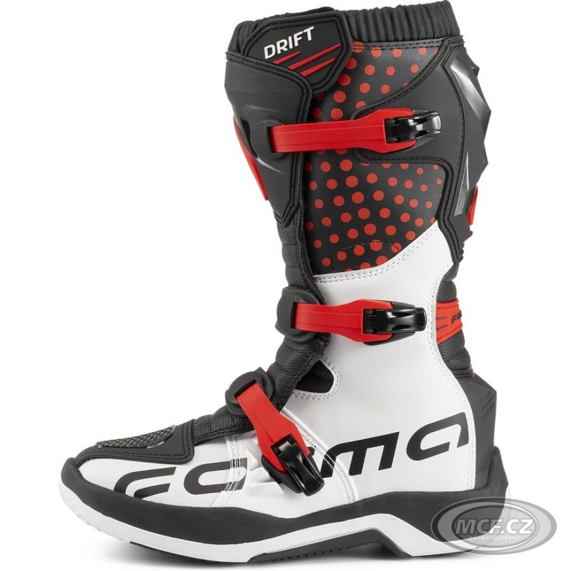 Dětské moto boty FORMA DRIFT černo/červeno/bílé