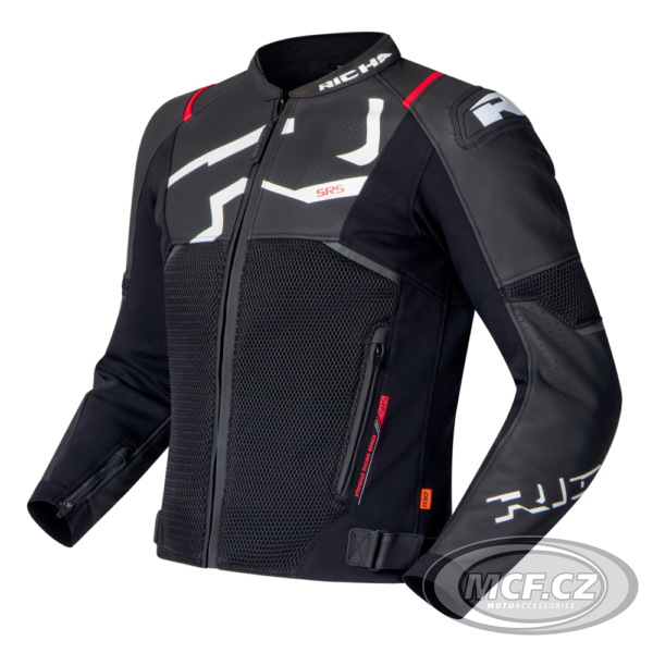 Motorcycle leather jacket RICHA STRADALE EVO black/white leather