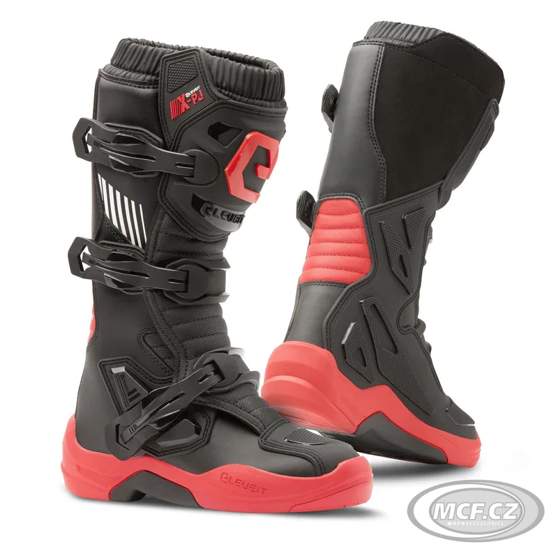 Dětské moto boty ELEVEIT X-PEAK černo/červené