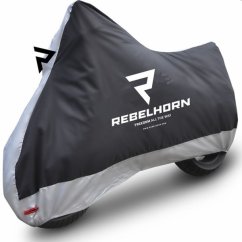 Plachta na motorku REBELHORN COVER II černo/stříbrná - velikost XL